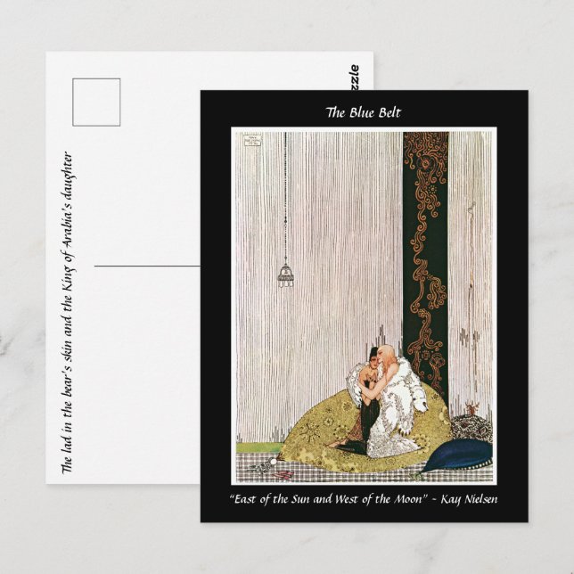 Reunited lovers embrace Art Nouveau illustration Postcard (Front/Back)