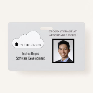 Reusable Black and Grey Photo Horizontal Magnetic  Badge