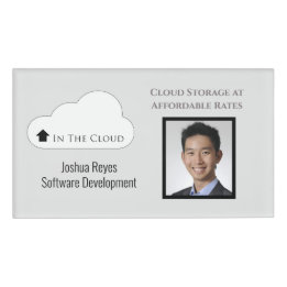 Reusable Black and Grey Photo Horizontal Magnetic Name Tag