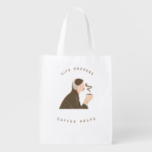 Reusable Grocery Bag coffee design