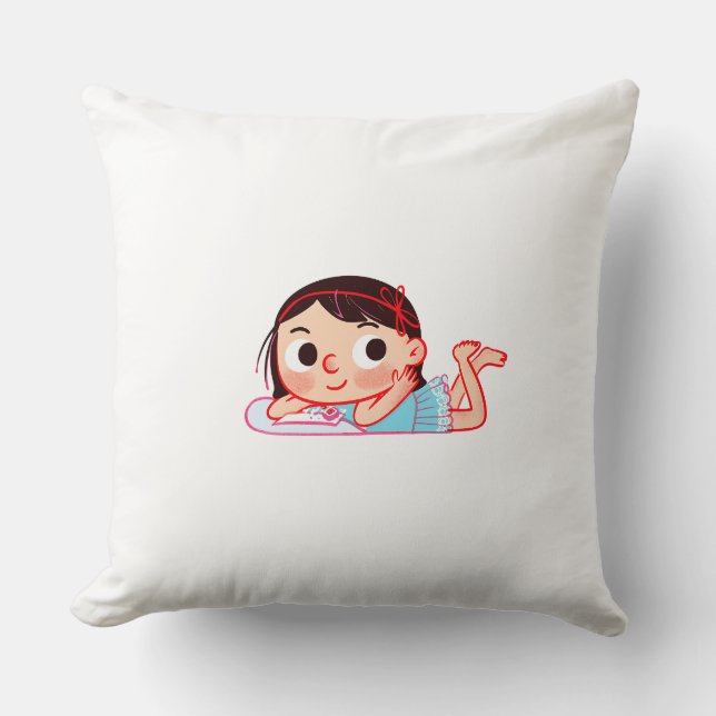 Reusable Grocery Bag Throw Pillow (Front)