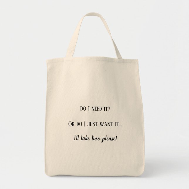 Reusable tote bag with text (Front)