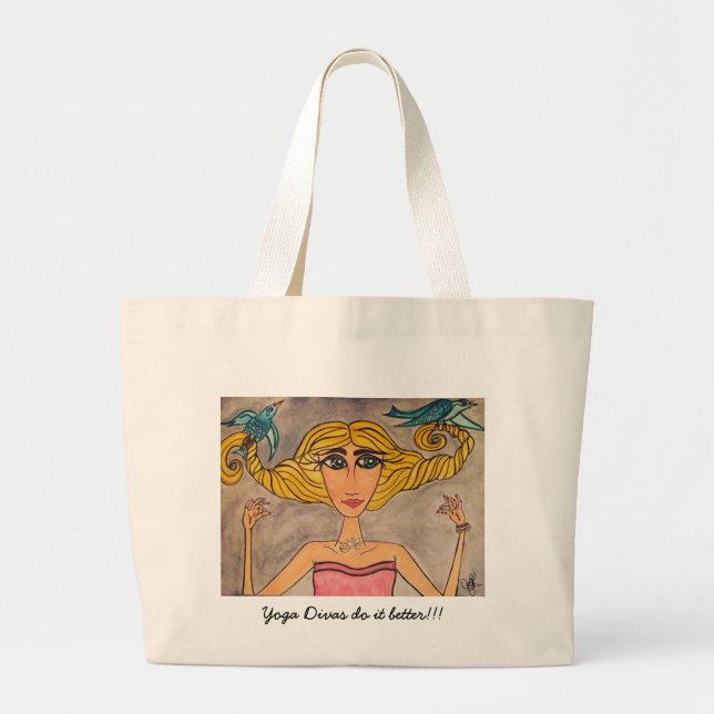 Reusable Yoga Diva tote bag (Front)