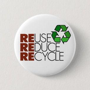 Reuse Reduce Recycle button