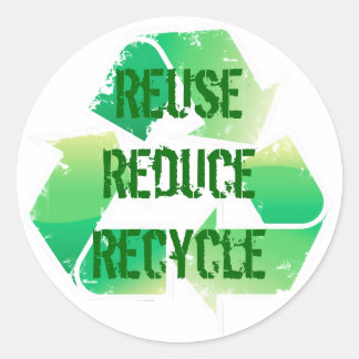 Reuse Reduce Recycle Classic Round Sticker