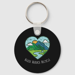Reuse Reduce Recycle Earth Day Environmentalist Gi Keychain