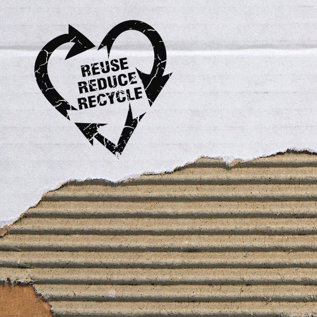 Reuse, Reduce, Recycle, Rustic  Rubber Stamp (Creator Uploaded)