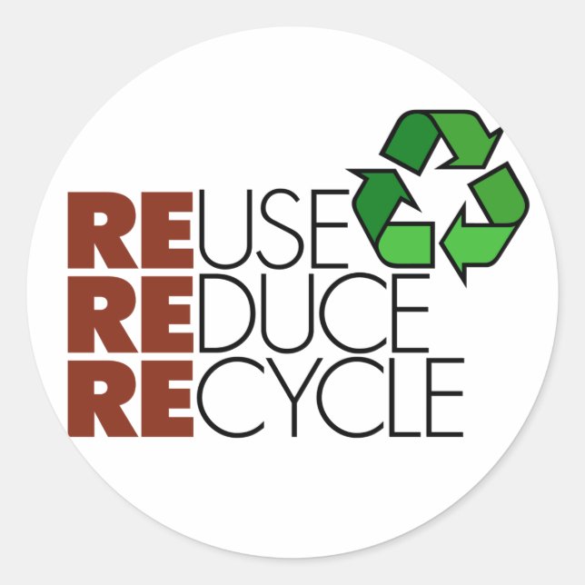 Reuse Reduce Recycle stickers (Front)