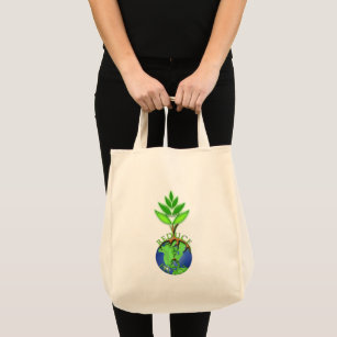 Reuse Reduce Recycle Tree Earth Globe Tote Bag