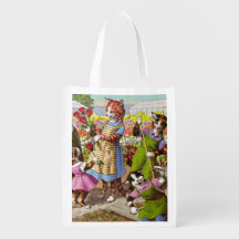 Chats Vintages amusants dans le sac d'épicerie du 