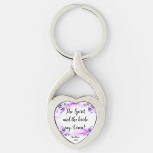 Rev. 22:17 Twisted Heart Metal Keychain
