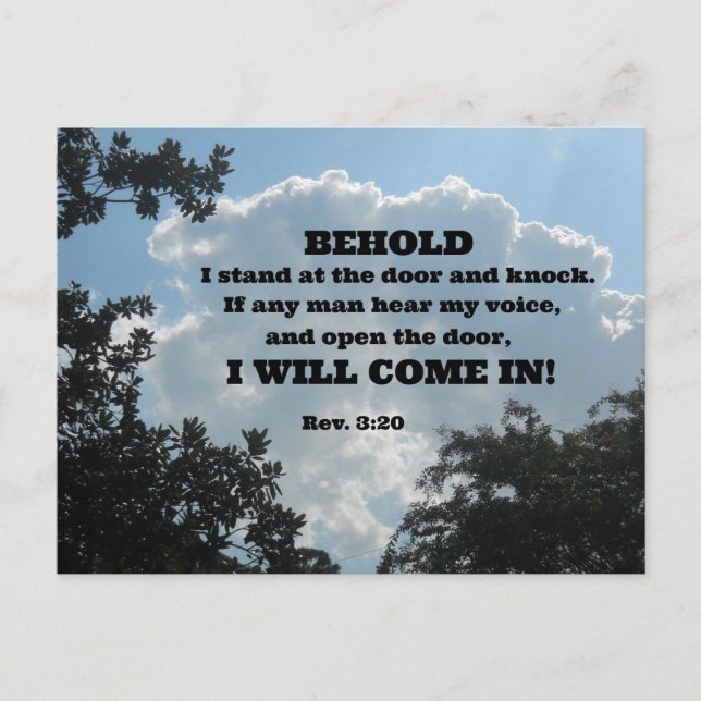 Rev. 3:20 Behold I stand at the door and knock... Postcard (Front)