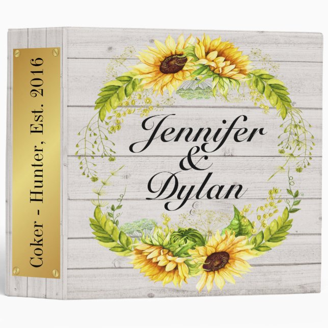 REV Irish Blessing Sunflower Wedding All Occasion Binder (Front/Spine)