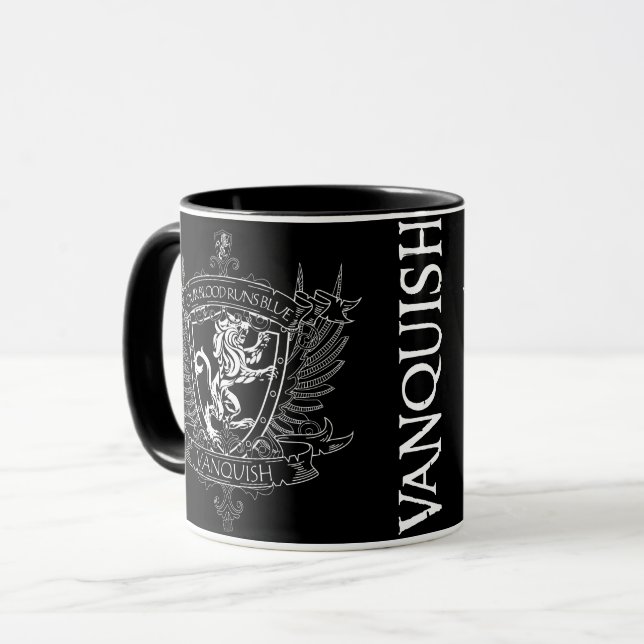 Rev "Notre sang..." 11 oz. Armoiries de Mug (Devant gauche)