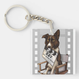 Rev the border collie keychain