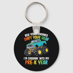 Rev Your Engines Shift Monster Truck Pre-k 100 Day Keychain