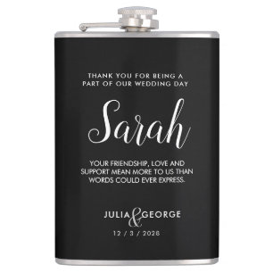 Revallyna Script Minimalist BRIDAL PARTY GIFT Hip Flask