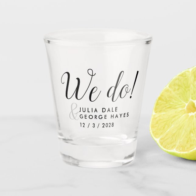 Revallyna Script Simple WE DO WEDDING FAVOR Shot Glass (Front)