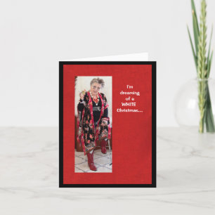 Rêvant avec humour d'une carte de Noël blanche