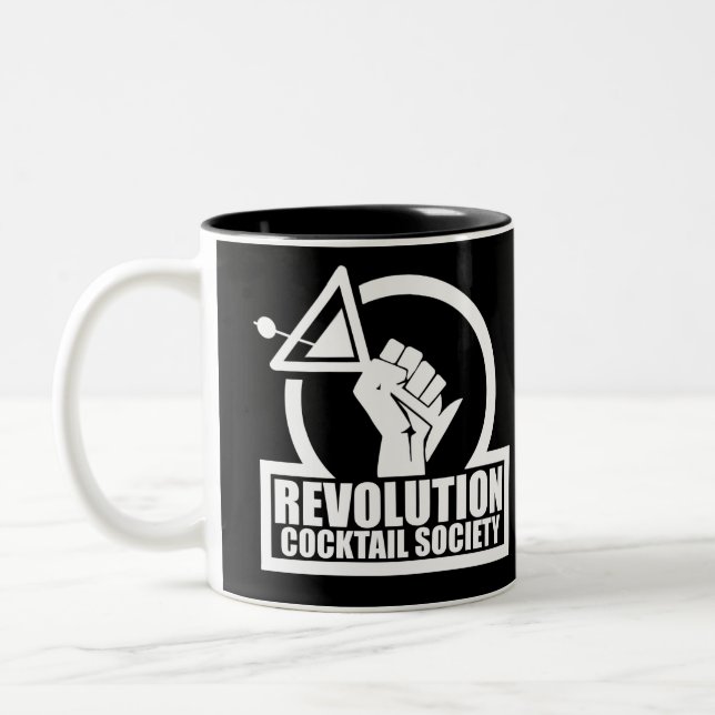 RevCSLogo - Mug de café blanc à deux tons (Gauche)