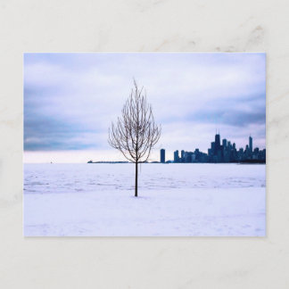 rêve blanc - hiver à Chicago, carte postale