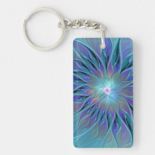 Rêve de fleur abstraite fractale violet bleu