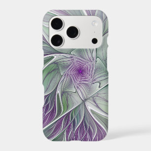 Rêve de fleurs, Abstrait violet vert Fractal Art