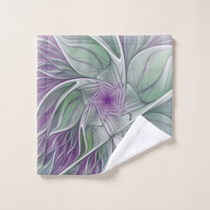Rêve de fleurs, Abstrait violet vert Fractal Art