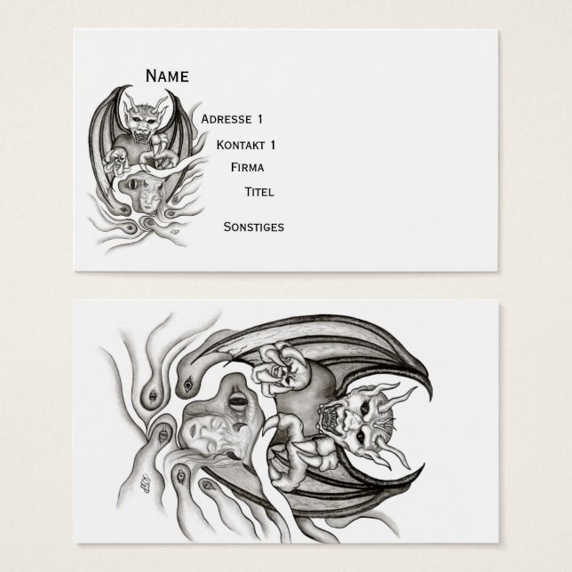 Rêve de minuit - Les diables dans le style tatouag (Devant & derrière)