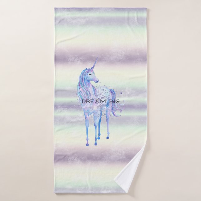 Rêve de Parties scintillant de la licorne blanche  (Serviette de bain)
