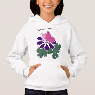Rêve d'été - Papillon rose violet Doodé de fleurs