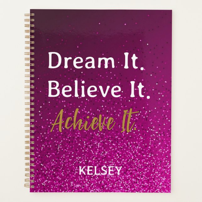 Rêve Il Croit Qu'Il Atteint Pink Motivational (Devant)