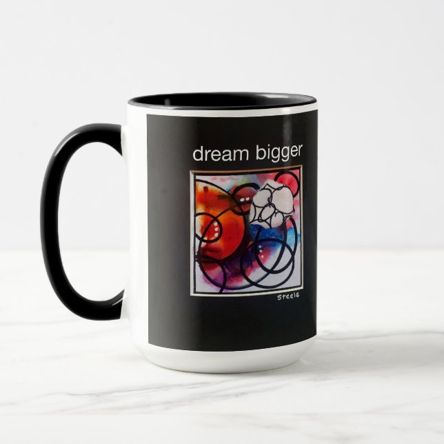 "rêve plus grand" Beverage Mug (Gauche)