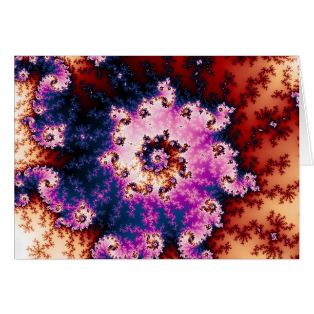 Rêve rose - carte de fractale (Devant horizontal)