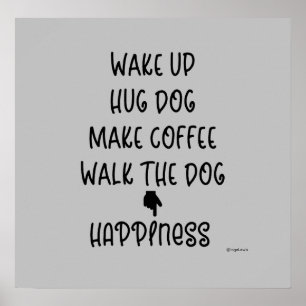 Réveillez-vous, Hug Dog... Poster graphique Happin