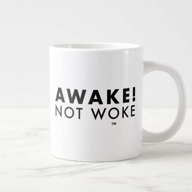 Réveillez-vous ! Pas Woke™ LOGO Géant Jumbo Mug (Droite)