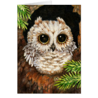 Réveillez-vous, petit hibou - carte mignonne d'art