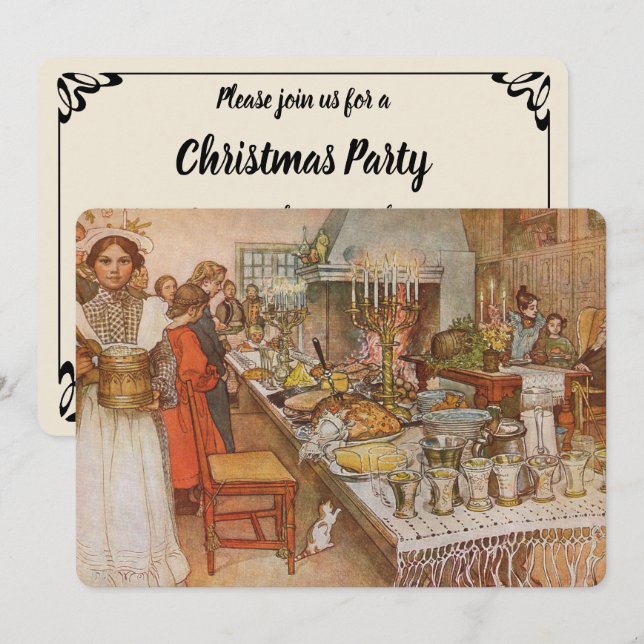 Réveillon de Noël par Carl Larsson, Invitation de  (Devant / Derrière)