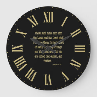 Revelation 17:14 KJV Bible Verse II Roman Numeral Large Clock