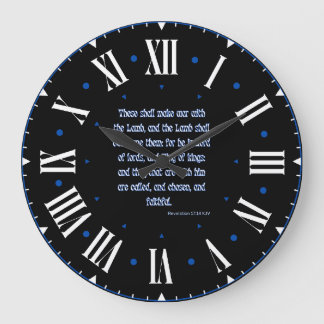 Revelation 17:14 KJV Bible Verse Roman Numeral Large Clock