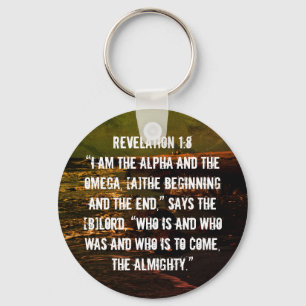 Revelation 1:8 Bible scripture  Keychain