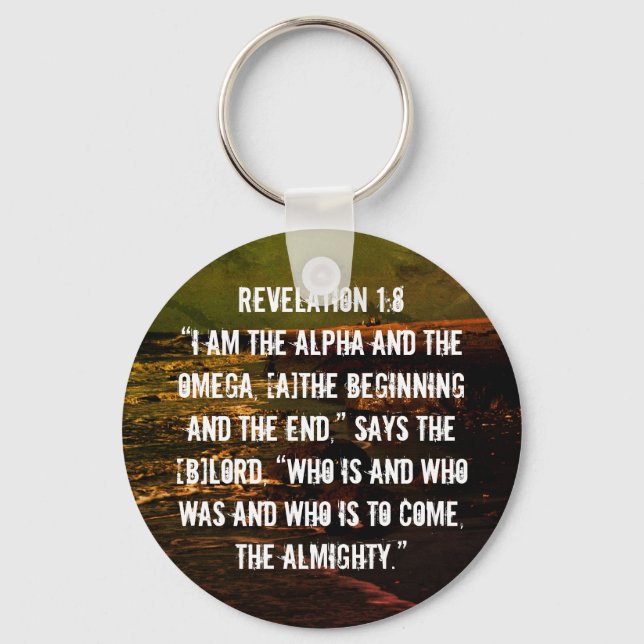 Revelation 1:8 Bible scripture  Keychain (Front)