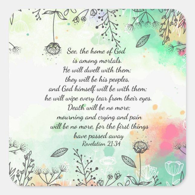 Revelation 21:34  square sticker (Front)