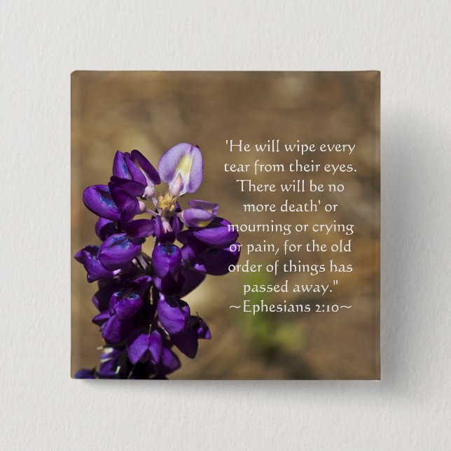 Revelation 21:4 2 inch square button (Front)