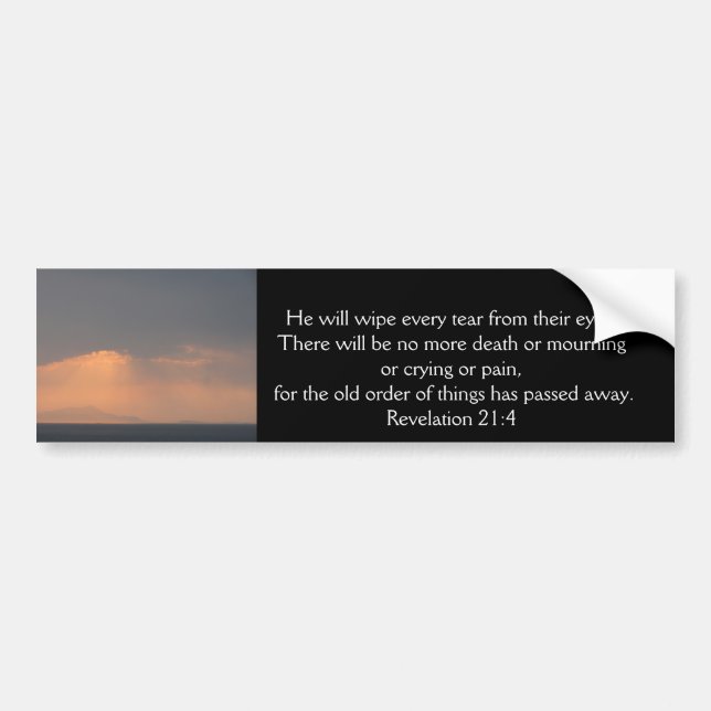 Revelation 21:4 bumper sticker (Front)