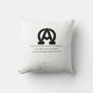 Revelation 22:13: "I am the Alpha and the Omega" Throw Pillow