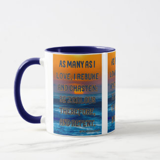 Revelation 3:19 KJV Bible Verse Pic Two-Tone Mug