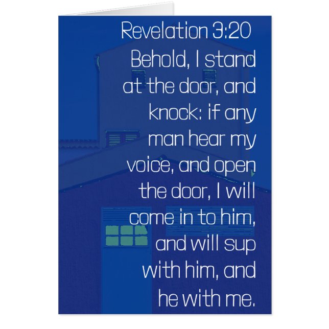 Revelation 3:20 I Stand at the Door Greeting Card (Front)