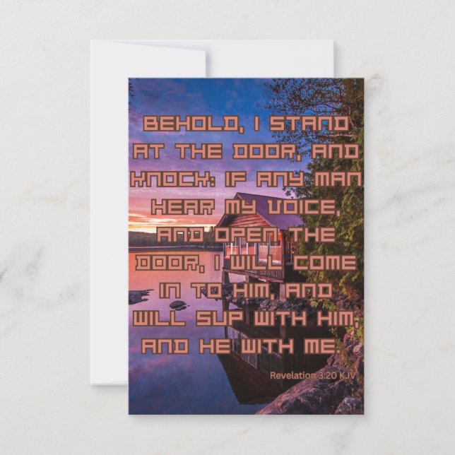 Revelation 3:20 KJV Bible Scripture Pic Greeting Card (Front)