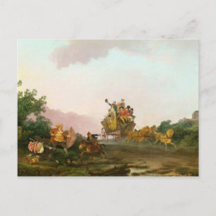 Revellers on a Coach, c.1785-90 (oil on canvas) Postcard